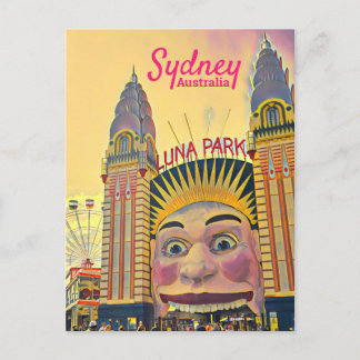 Sydney Luna Park leuk park digitale kunstreizen Briefkaart