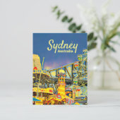 Sydney Luna Park leuk park digitale kunstreizen Briefkaart (Staand voorkant)