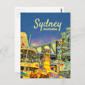 Sydney Luna Park leuk park digitale kunstreizen Briefkaart (Voorkant / Achterkant)