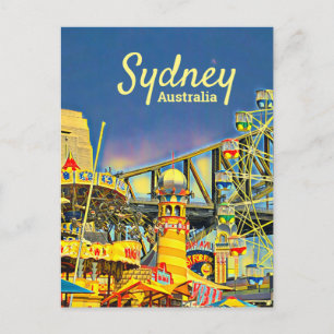 Sydney Luna Park leuk park digitale kunstreizen Briefkaart
