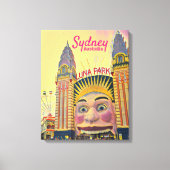 Sydney Luna Park leuk reisblad Canvas Afdruk (Voorkant)