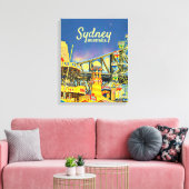 Sydney Luna Park leuk reisblad Canvas Afdruk (Insitu (Woonkamer))