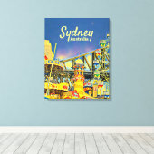 Sydney Luna Park leuk reisblad Canvas Afdruk (Insitu (Houten vloer))