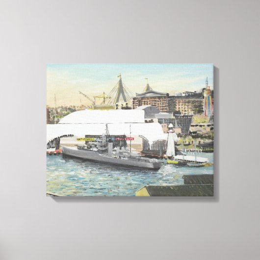 Sydney Maritime Museum from Hotel Balcony. 1998 Canvas Afdruk (Voorkant)