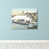 Sydney Maritime Museum from Hotel Balcony. 1998 Canvas Afdruk (Insitu (Houten vloer))