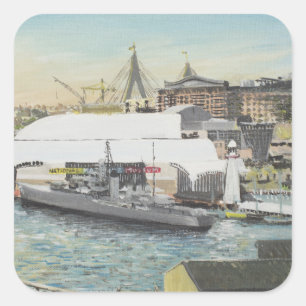 Sydney Maritime Museum van Hotel Balcony. 1998 Vierkante Sticker