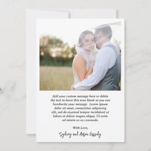 Sydney Modern Wedding Bedankkaart (Achterkant)