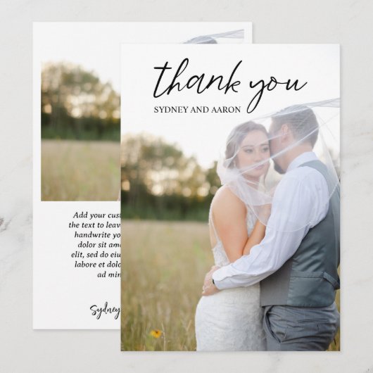 Sydney Modern Wedding Bedankkaart (Voorkant / Achterkant)