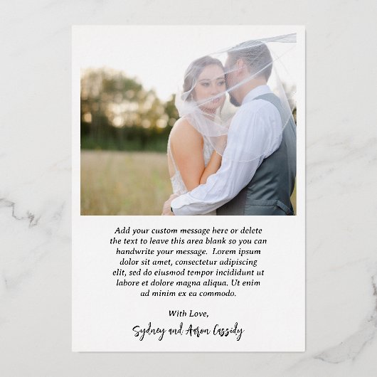 Sydney Modern Wedding Dank je wel kaart (Achterkant)