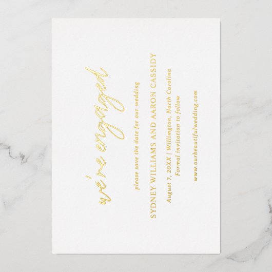 Sydney Modern Wedding Save the Date Folie Uitnodiging (Voorkant)