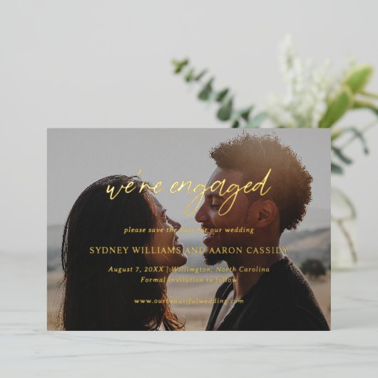 Sydney Modern Wedding Save the Date Folie Uitnodiging (Staand Voorkant)