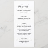 Sydney Moderne Bruiloft Menu (Voorkant)