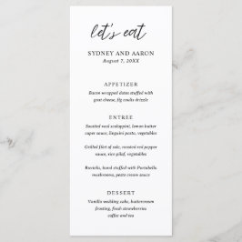 Sydney Moderne Bruiloft Menu