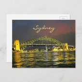 Sydney night Harbor Bridge Australië reizen Briefkaart (Voorkant / Achterkant)