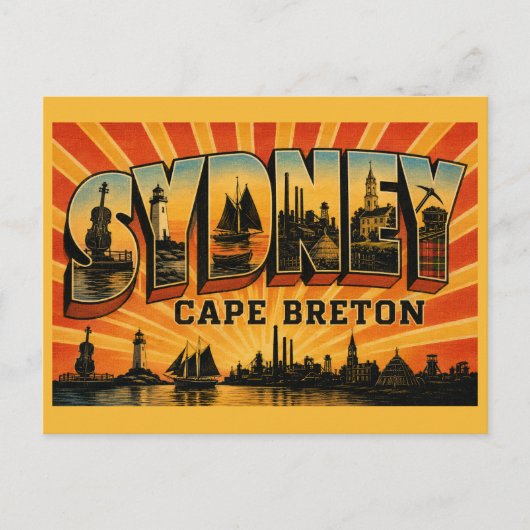 Sydney Nova Scotia Eiland Hart Briefkaart (Voorkant)