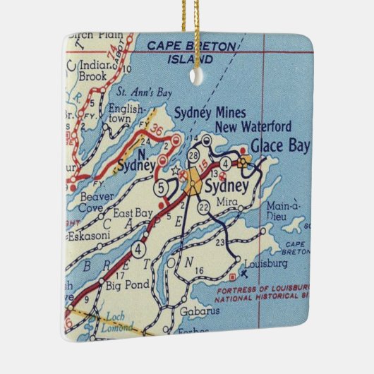 Sydney NS  Map Keramisch Ornament (Rechts)