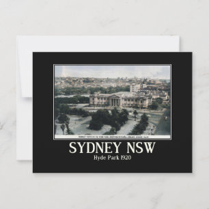 Sydney NSW Hyde Park Vintage geïnspireerd Briefkaart