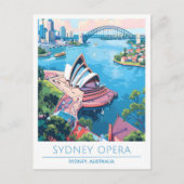 Sydney Opera Australia Art Vintage Travel Briefkaart (Voorkant)