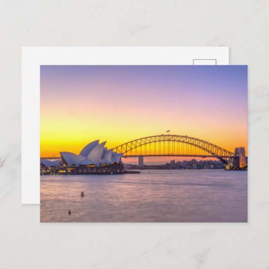 Sydney Opera bij zonsondergang Briefkaart (Voorkant / Achterkant)