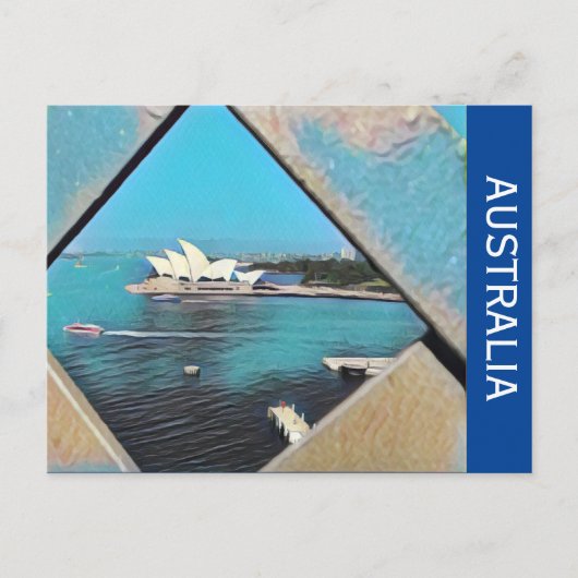 sydney opera blue briefkaart (Voorkant)