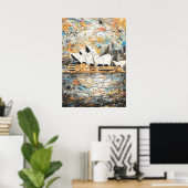 Sydney Opera House Abstract Drip Painting Poster (Thuiskantoor)
