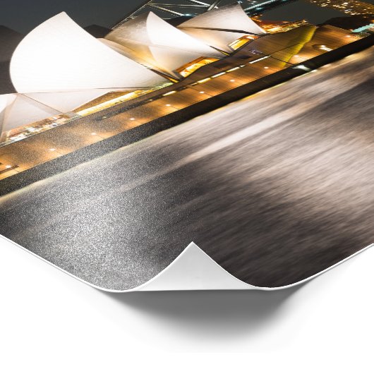 Sydney Opera house and bridge at dusk, Australia Foto Afdruk (Hoek)