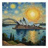 Sydney Opera House and Harbor Bridge painting Perfect Poster (Voorkant)
