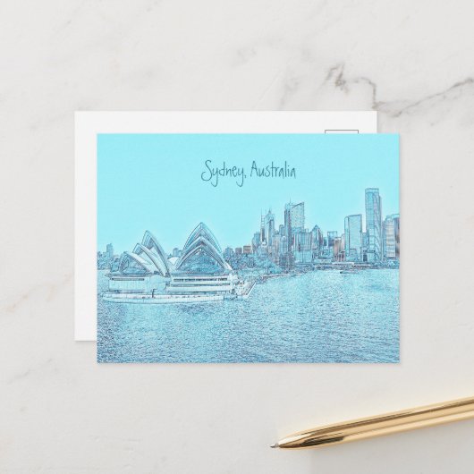 Sydney Opera House ansichtkaart Briefkaart (Voorkant / Achterkant in situ)
