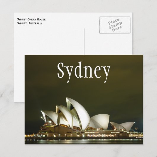 Sydney Opera House at Night, Sydney, Australië Briefkaart (Voorkant / Achterkant)