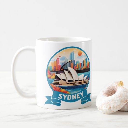 Sydney Opera House Australia Koffiemok (Met donut)