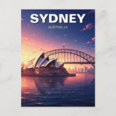 Sydney Opera House Australia Sunset Bridge Briefkaart (Voorkant)