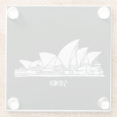 Sydney Opera House Australia tekenend souvenir Glazen Onderzetter (Achterkant)