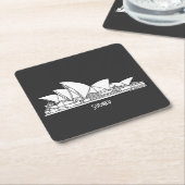 Sydney Opera House Australia tekenend souvenir Kartonnen Onderzetters (Schuin)
