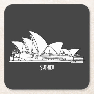 Sydney Opera House Australia tekenend souvenir Kartonnen Onderzetters