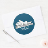 Sydney Opera House Australia tekenend souvenir Ronde Sticker (Envelop)