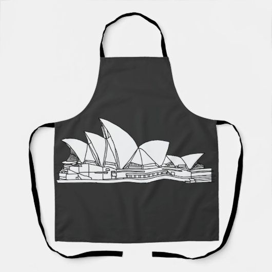 Sydney Opera House Australia tekenend souvenir Schort (Voorkant)