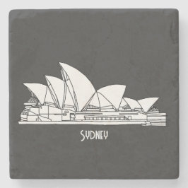 Sydney Opera House Australia tekenend souvenir Stenen Onderzetter