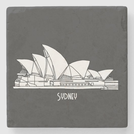Sydney Opera House Australia tekenend souvenir Stenen Onderzetter (Voorkant)