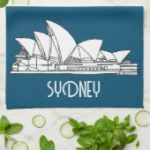 Sydney Opera House Australia tekenend souvenir Theedoek (Gevouwen)