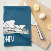 Sydney Opera House Australia tekenend souvenir Theedoek (Quarter Fold)