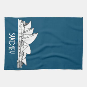 Sydney Opera House Australia tekenend souvenir Theedoek
