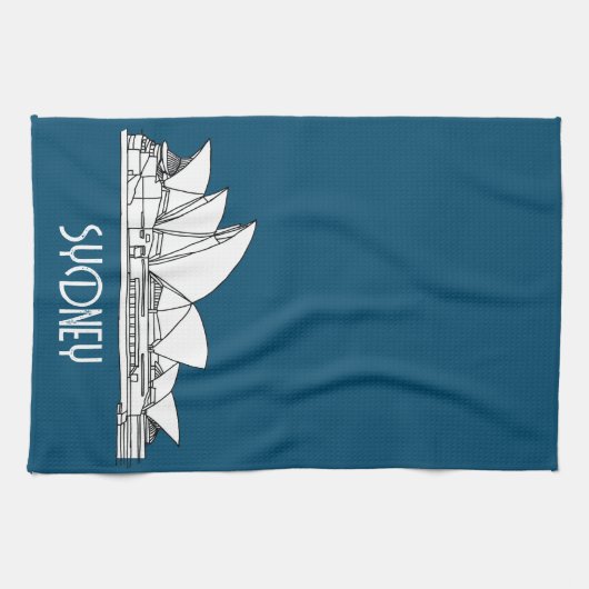 Sydney Opera House Australia tekenend souvenir Theedoek (Horizontaal)
