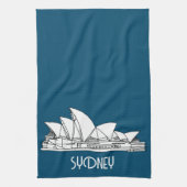 Sydney Opera House Australia tekenend souvenir Theedoek (Verticaal)