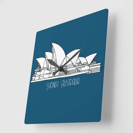 Sydney Opera House Australia tekenend souvenir Vierkante Klok (Hoek)