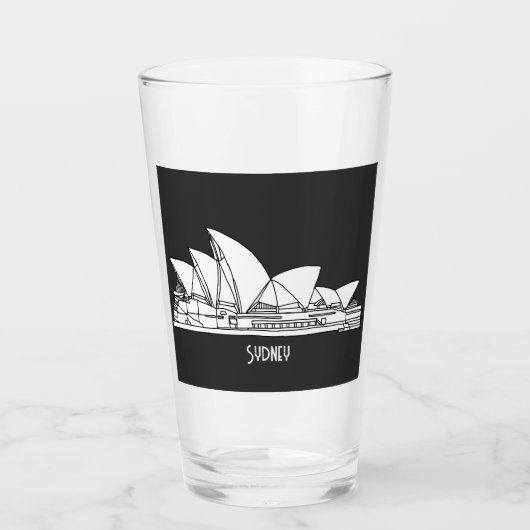 Sydney Opera House Australia tekenschetch Hoodie Glas (Voorkant)