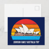Sydney Opera House Australia Trip Custom Blue Briefkaart (Voorkant / Achterkant)