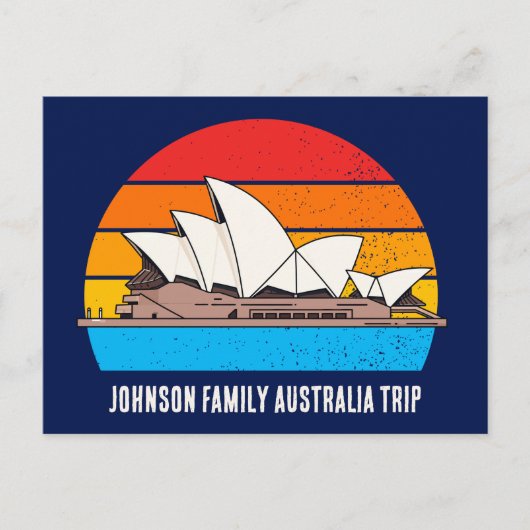 Sydney Opera House Australia Trip Custom Blue Briefkaart (Voorkant)