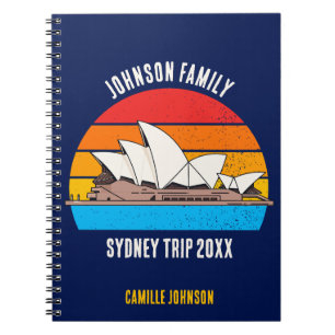 Sydney Opera House Australia Trip Custom Blue Notitieboek