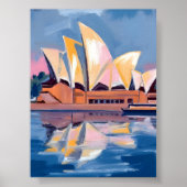 Sydney Opera House Australië Aquarel Poster (Voorkant)