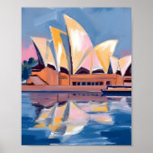 Sydney Opera House Australië Aquarel Poster (Voorkant)